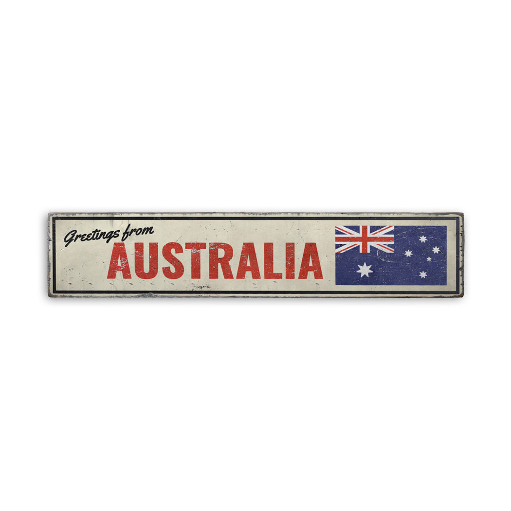 Australian Rustic Wood Sign – Lizton Sign Shop