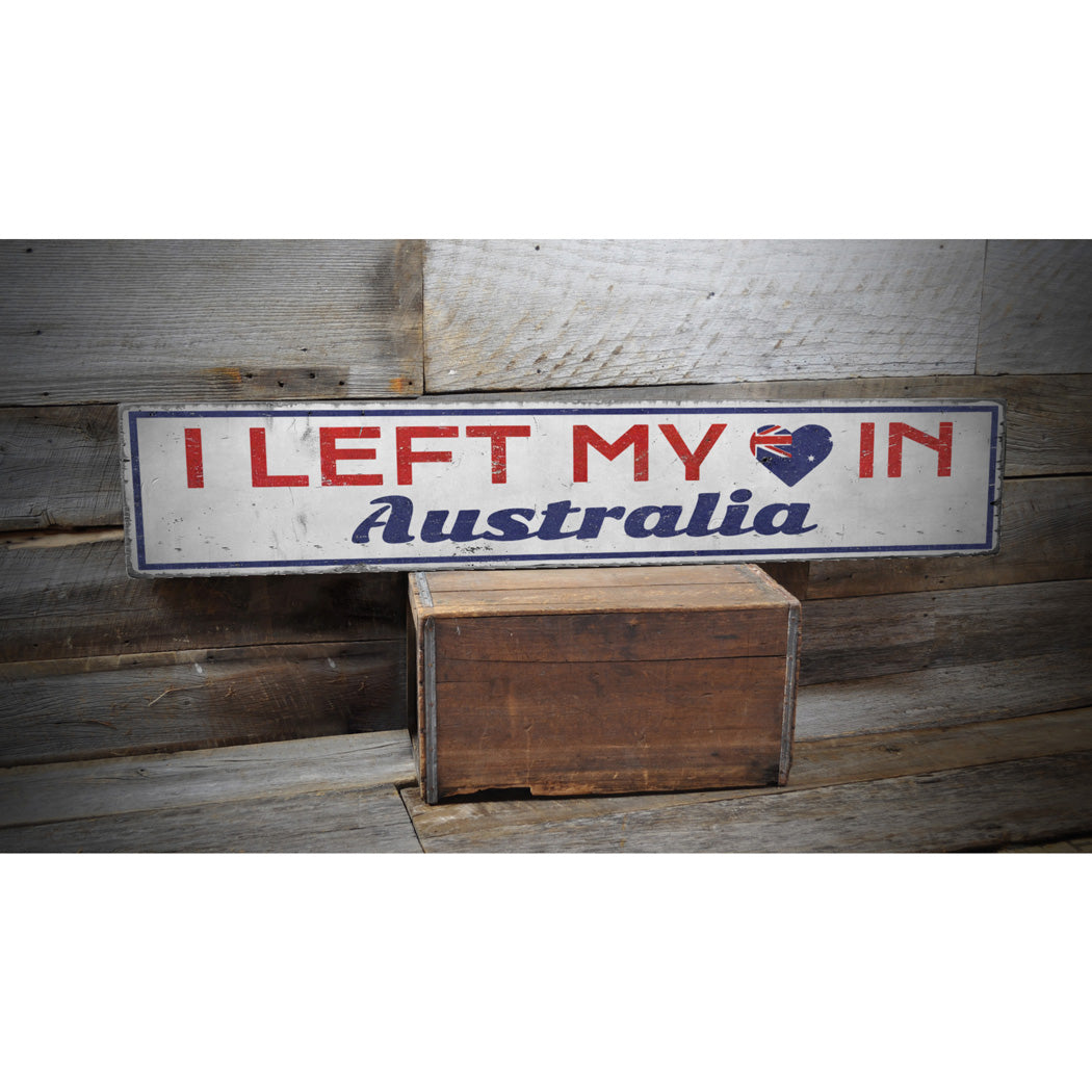 Australia Love Rustic Wood Sign