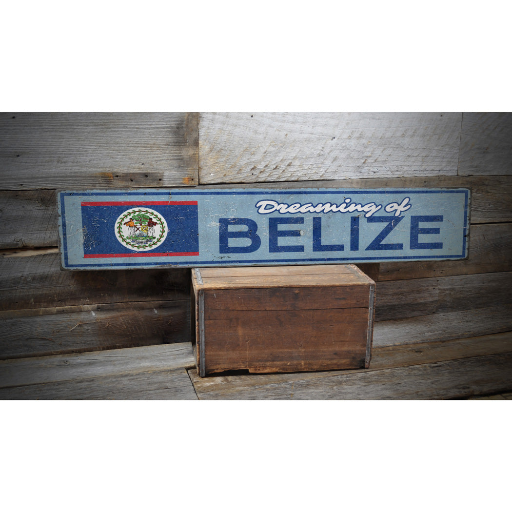 Belize Rustic Wood Sign