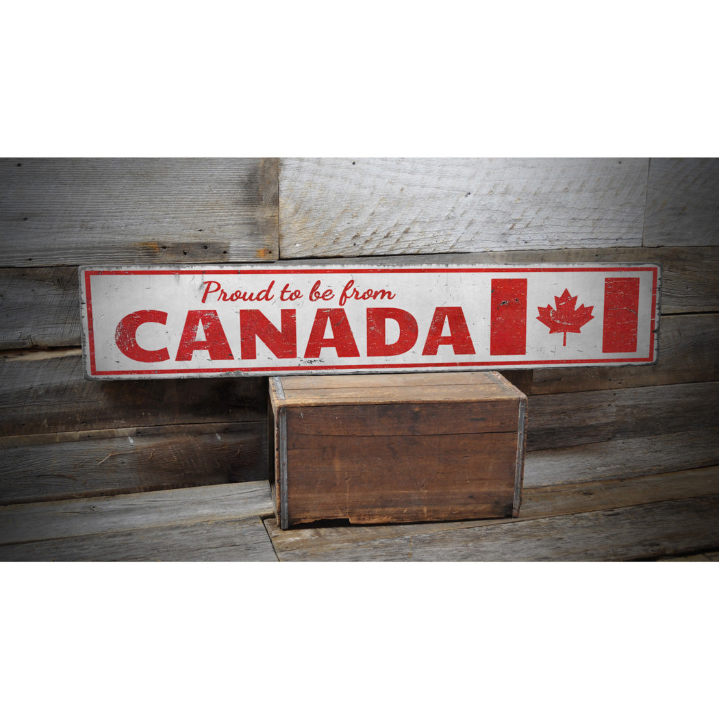 Proud Canadian Rustic Wood Sign