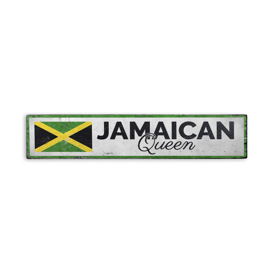 Jamaican Queen Rustic Wood Sign