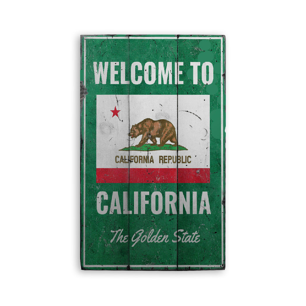 Welcome to California Rustic Wood Sign