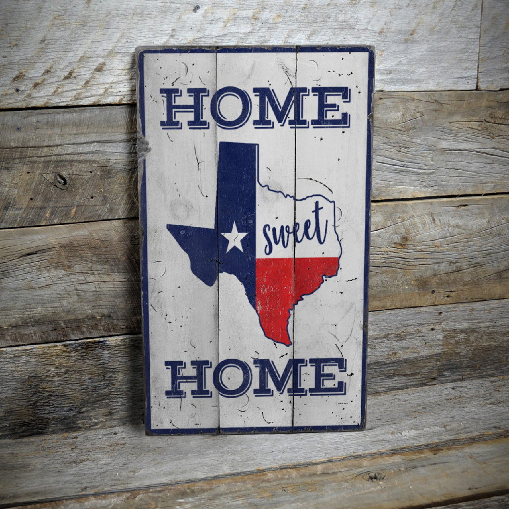 Texas Home Rustic Wood Sign