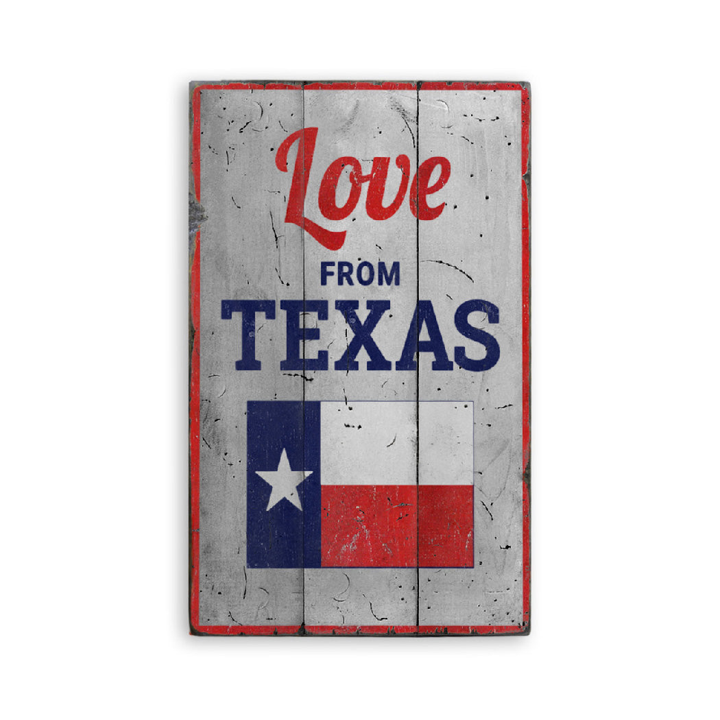 Love From Texas Rustic Wood Sign