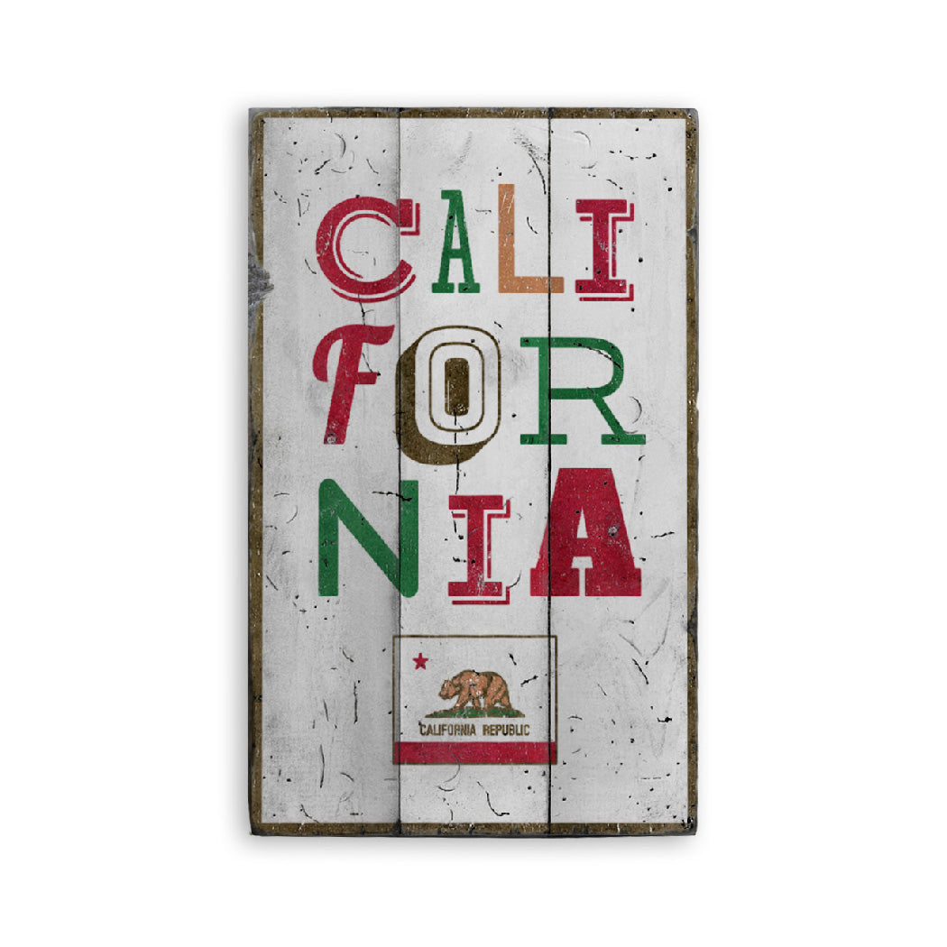 California Rustic Wood Sign