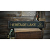 Lake Mileage Rustic Wood Sign