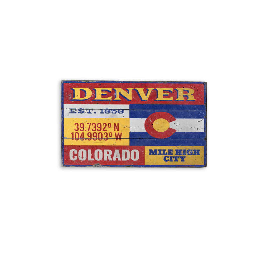 Denver Rustic Wood Sign