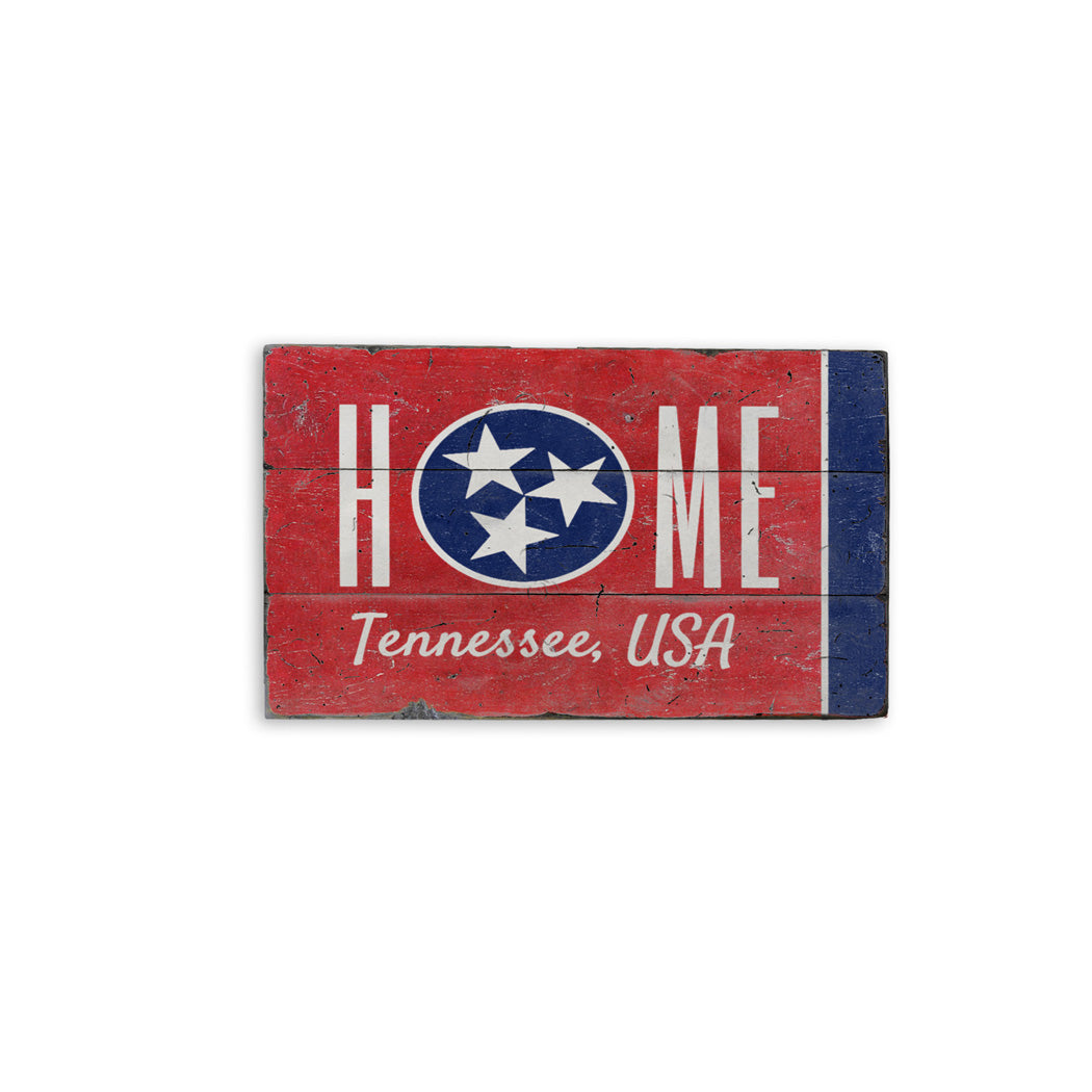 Tennessee Flag Rustic Wood Sign