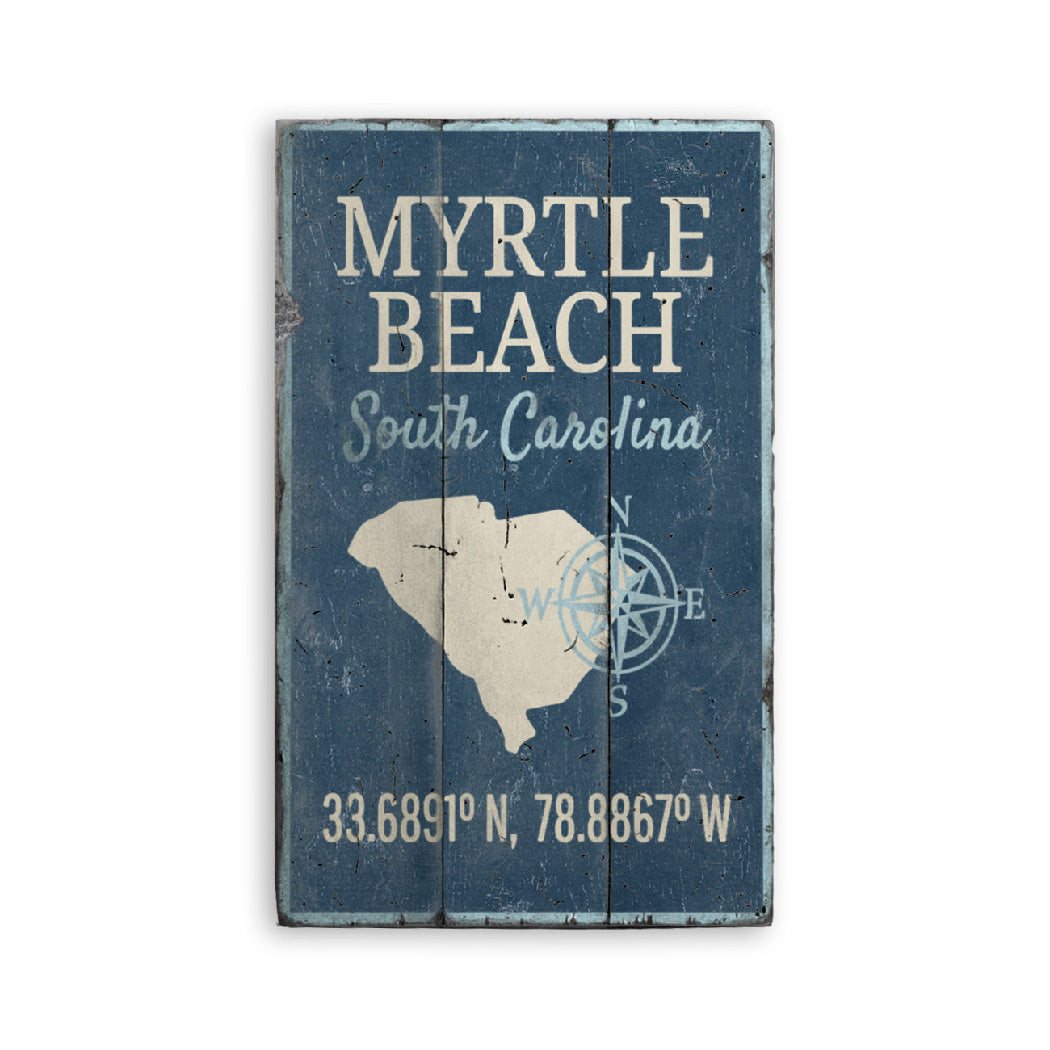 Myrtle Beach Rustic Wood Sign