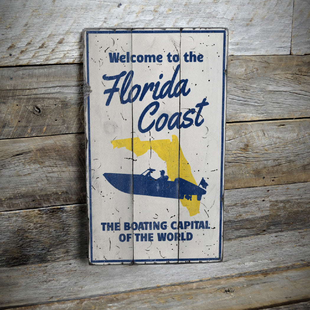 Florida Coast Rustic Wood Sign