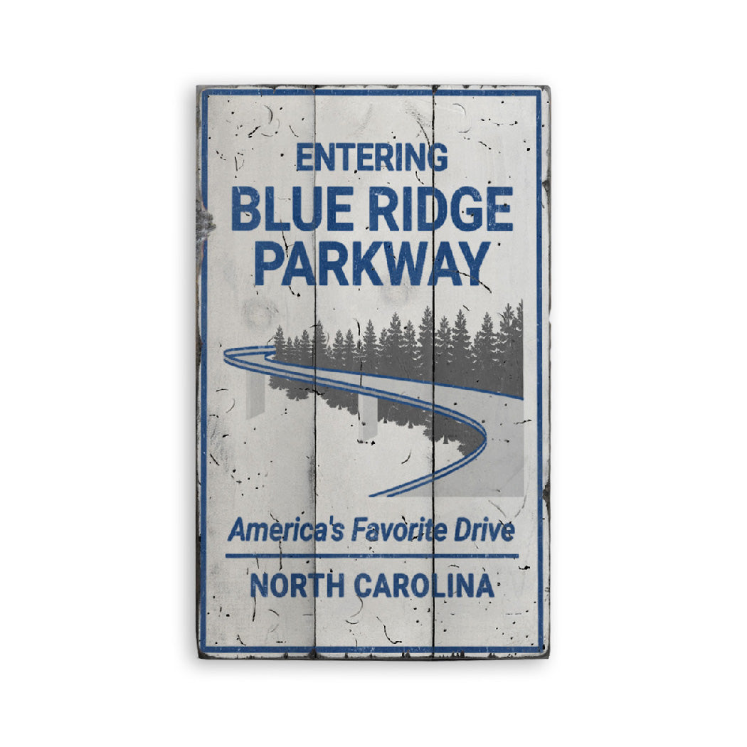 Blue Ridge Parkway Rustic Wood Sign