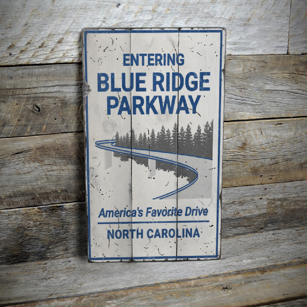 Blue Ridge Parkway Rustic Wood Sign