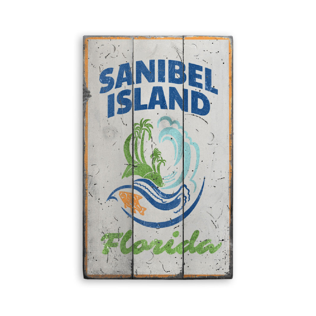 Sanibel Island Rustic Wood Sign