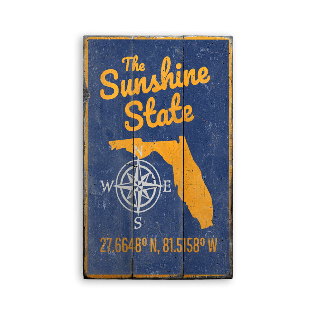 Sunshine State Rustic Wood Sign