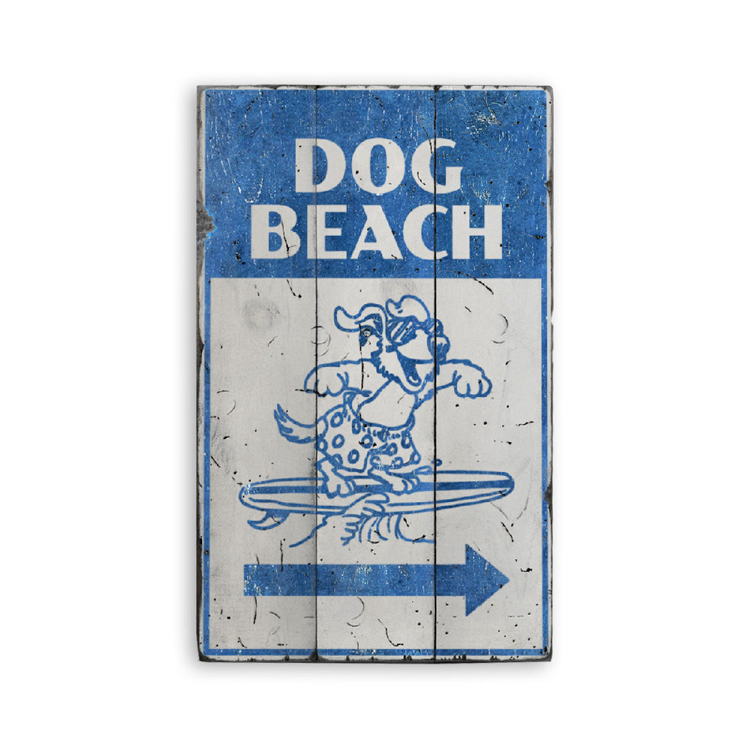 Dog Beach Rustic Wood Sign