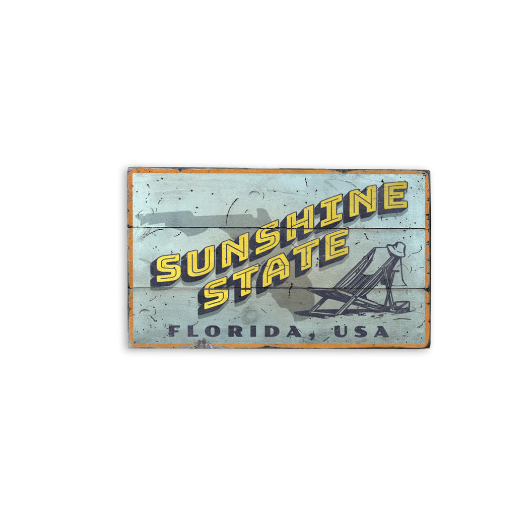 Sunshine State Greetings Rustic Wood Sign