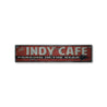 The Indy Cafe - Parking In The Rear Rustic Wood Sign