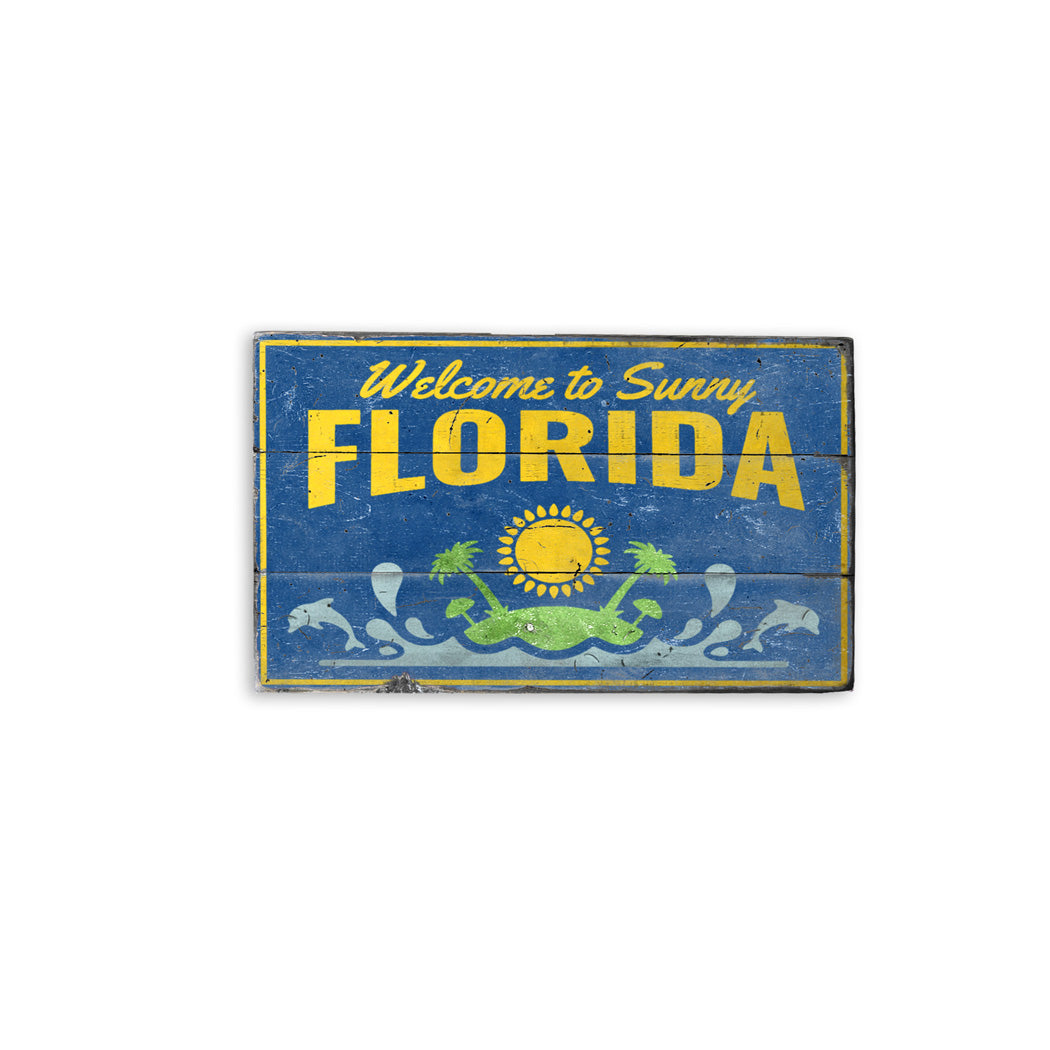 Sunny Florida Rustic Wood Sign