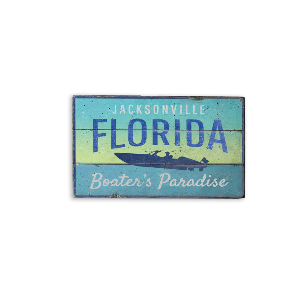 Jacksonville Florida Rustic Wood Sign