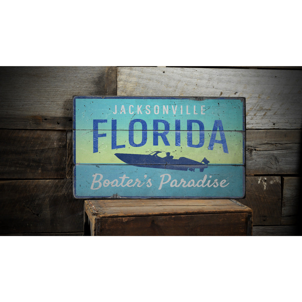 Jacksonville Florida Rustic Wood Sign