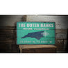 Outer Banks Coordinates Rustic Wood Sign