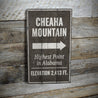 Cheaha Mountain Rustic Wood Sign