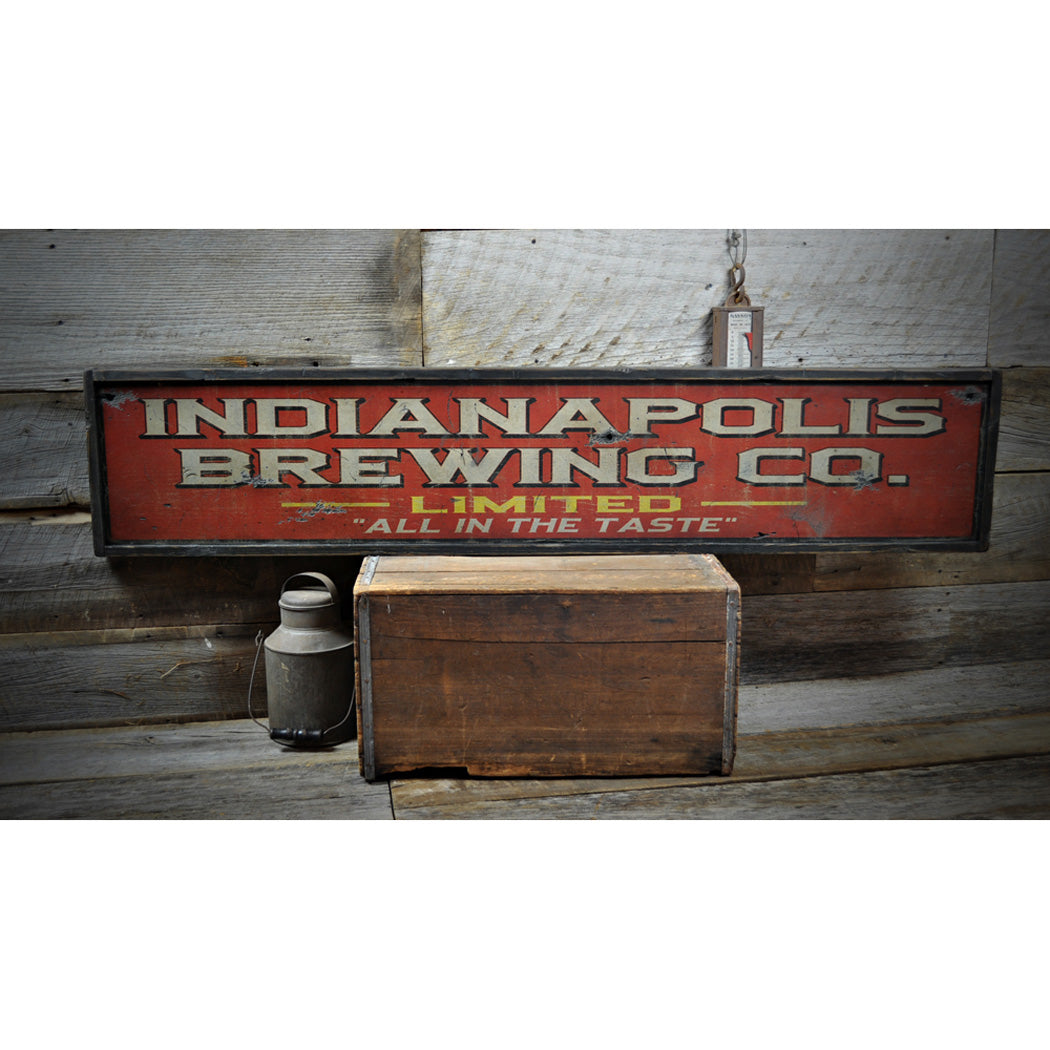 Brewery Co. Est. Date Rustic Wood Sign