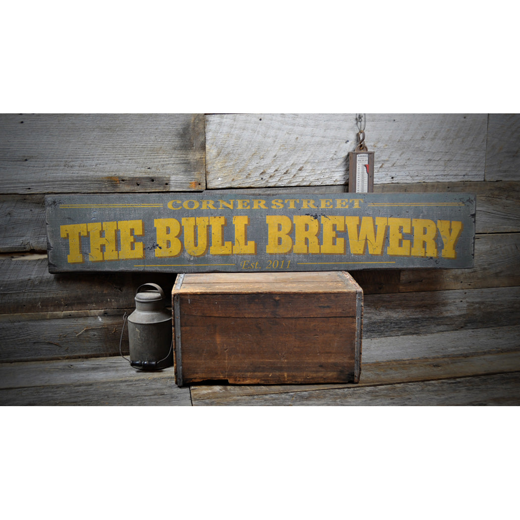 Brewery Beer Rustic Wood Sign