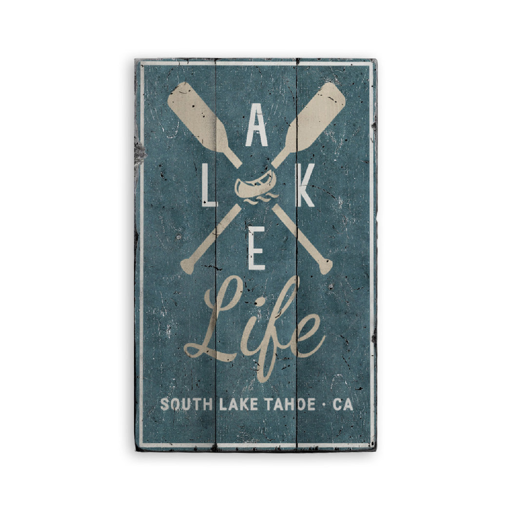 Lake Life Rustic Wood Sign