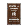 Mount Tallac Rustic Wood Sign