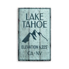 Lake Tahoe Elevation Rustic Wood Sign