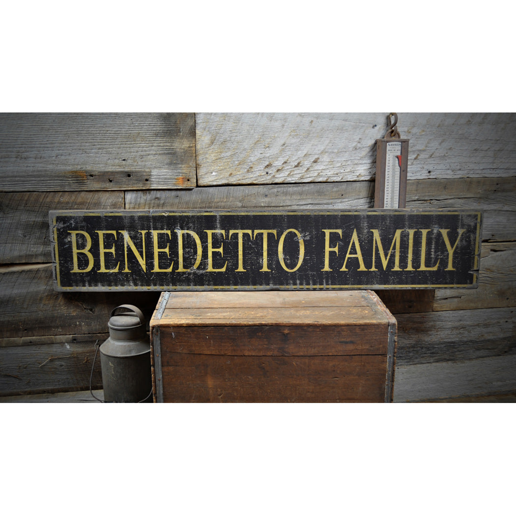 Family Name Rustic Wood Sign