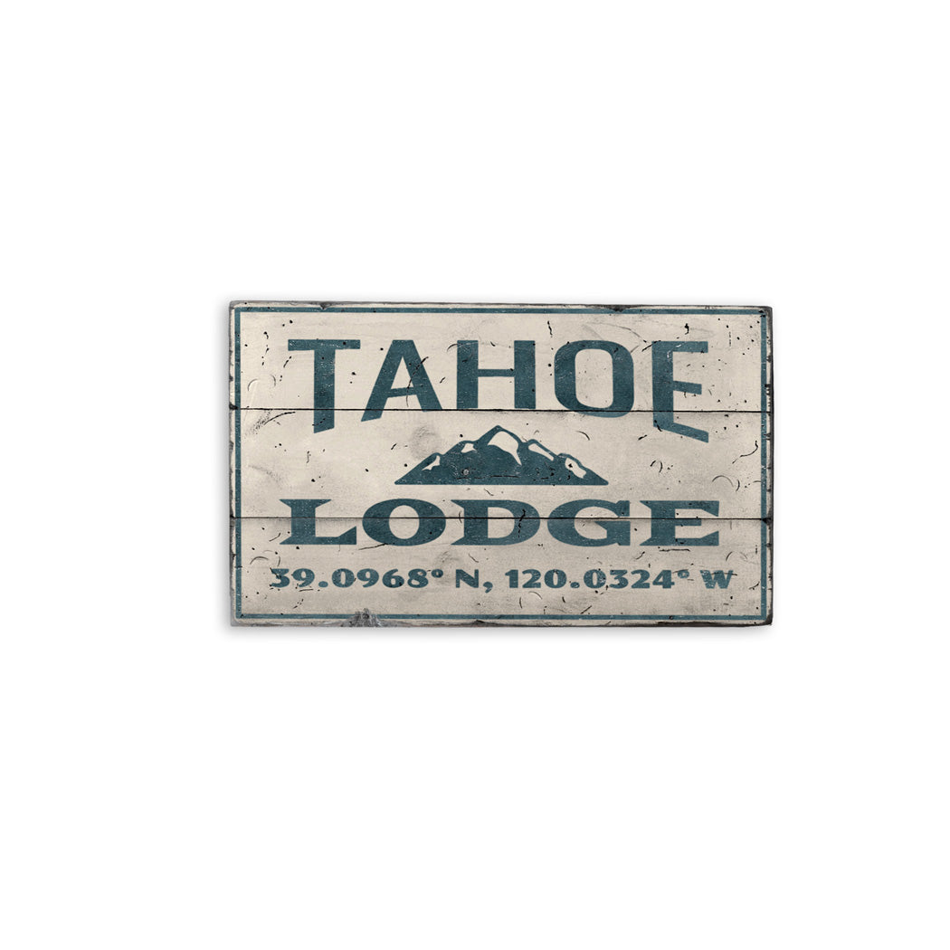 Tahoe Lodge Rustic Wood Sign