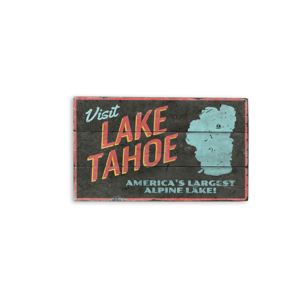 Visit Lake Tahoe Rustic Wood Sign