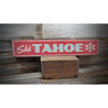 Tahoe Skiing Rustic Wood Sign