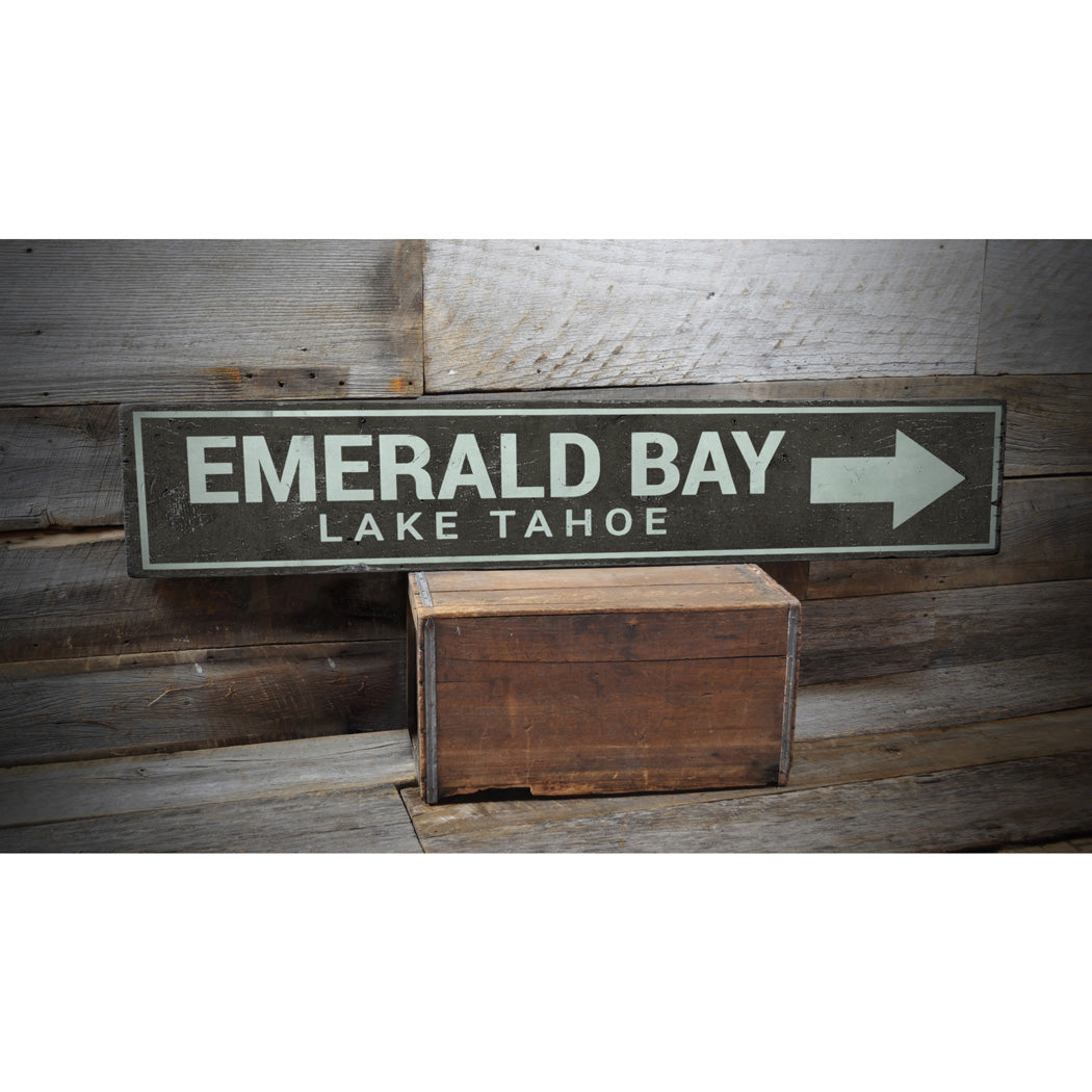 Emerald Bay Arrow Rustic Wood Sign