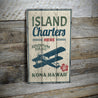 Island Charters Aviation Rustic Wood Sign