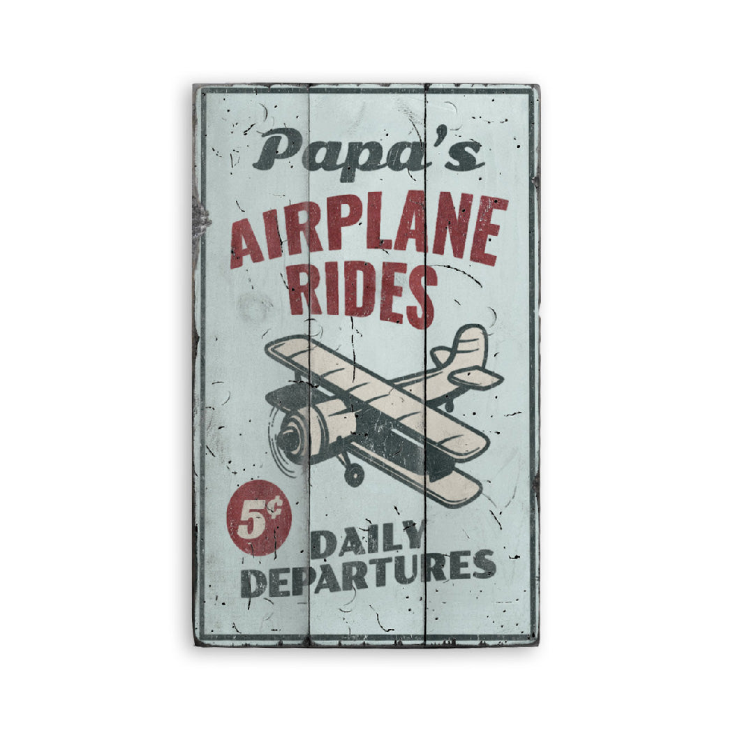 Airplane Ride Rustic Wood Sign