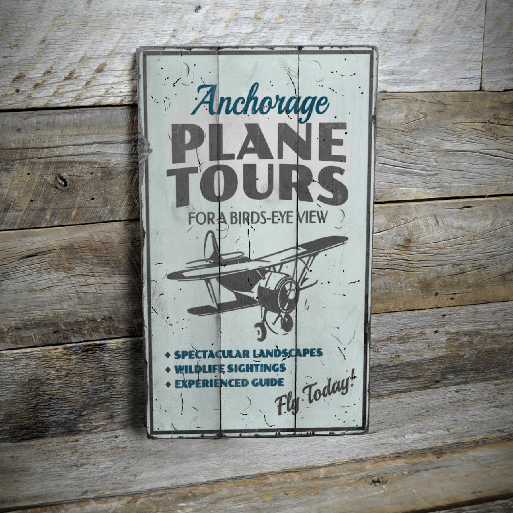 Plane Tours Plane Ride Rustic Wood Sign