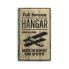 Full Service Hangar Mechanic Rustic Wood Sign