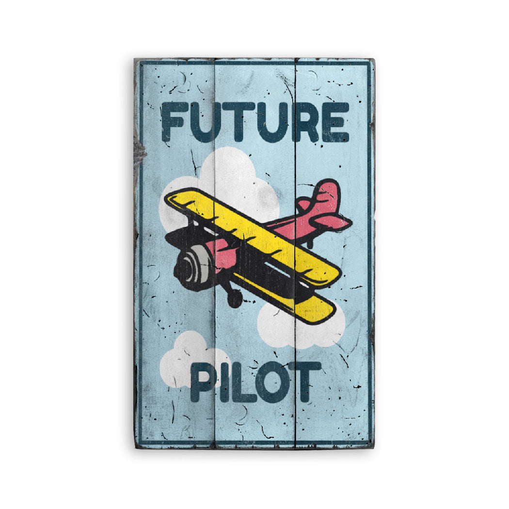 Future Pilot Kid's Room Rustic Wood Sign