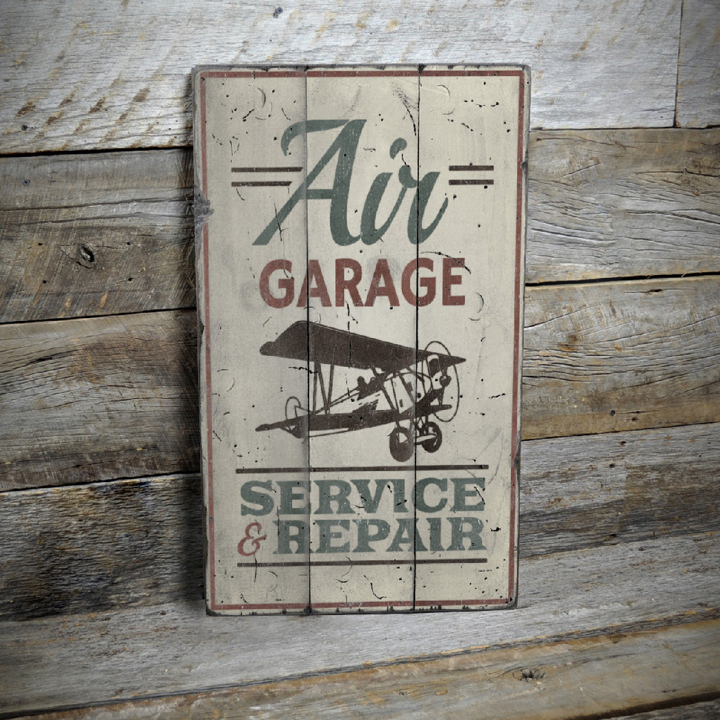 Air Garage Service & Repair Rustic Wood Sign