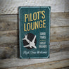 Pilot's Lounge Welcome Rustic Wood Sign