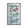 Pilot Cafe Rustic Wood Sign