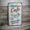 Pilot Cafe Rustic Wood Sign