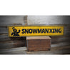 Snowman Xing Crossing Christmas Rustic Wood Sign