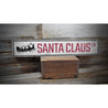 Santa Claus Lane Sleigh Holiday Rustic Wood Sign