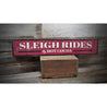 Sleigh Rides and Hot Cocoa Christmas Rustic Wood Sign