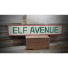 Elf Avenue Christmas Rustic Wood Sign