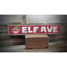 Elf Avenue Holiday Rustic Wood Sign